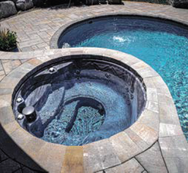 7' Round Storm Cloud Cardinal Luxury Spa (Non-Spillover) with 25 Jets
